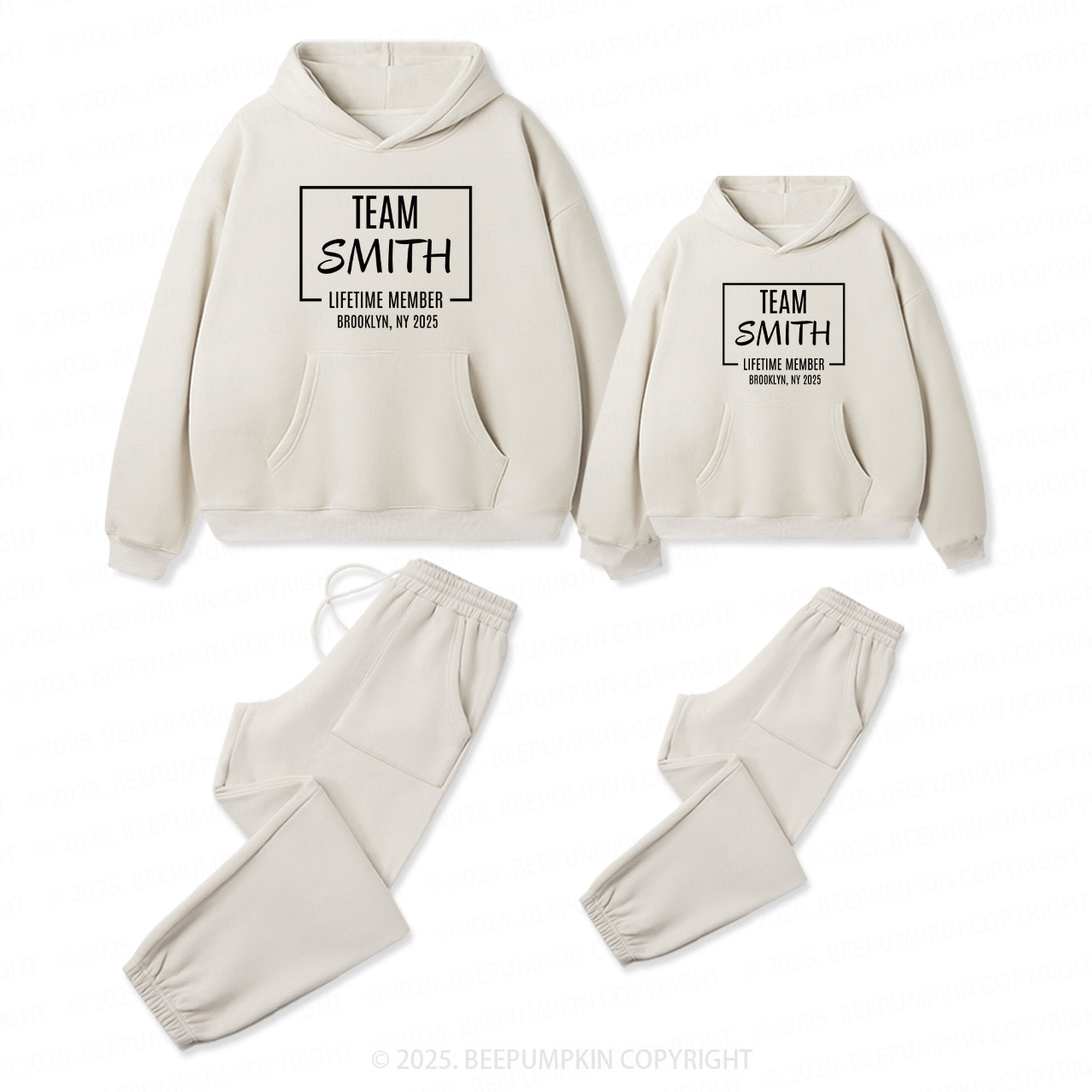 Personalized Team Family Matching Hoodie Set
