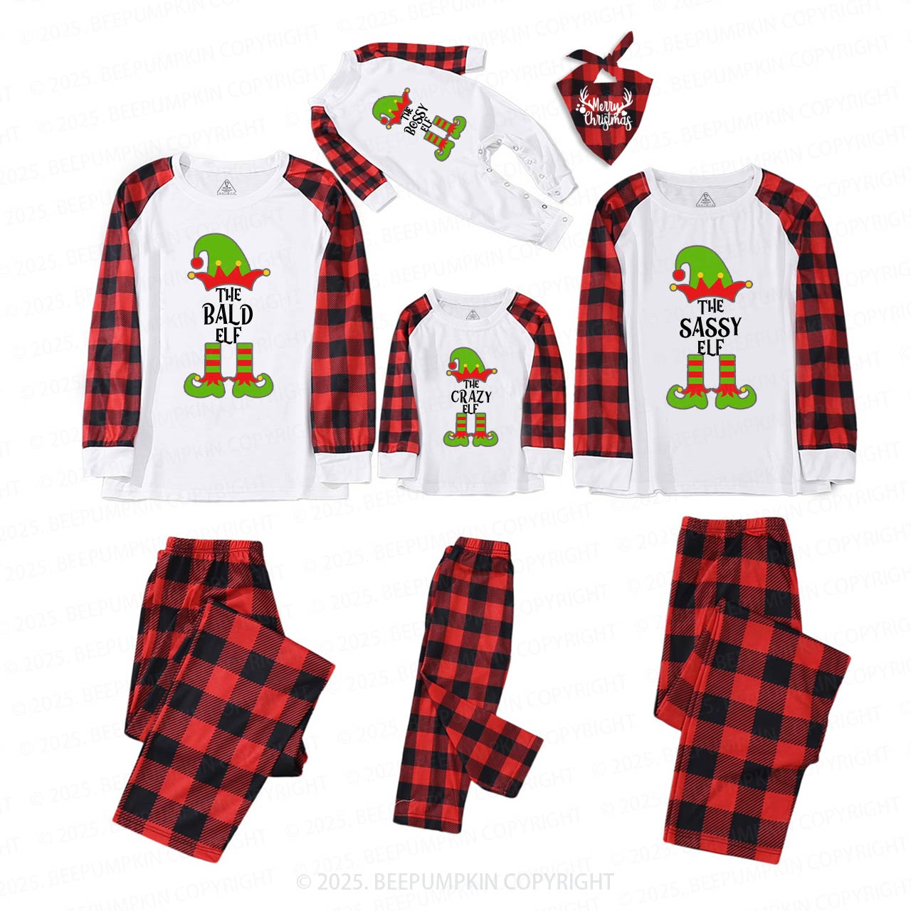 Personalized Christmas The Elf Family Matching Pajamas