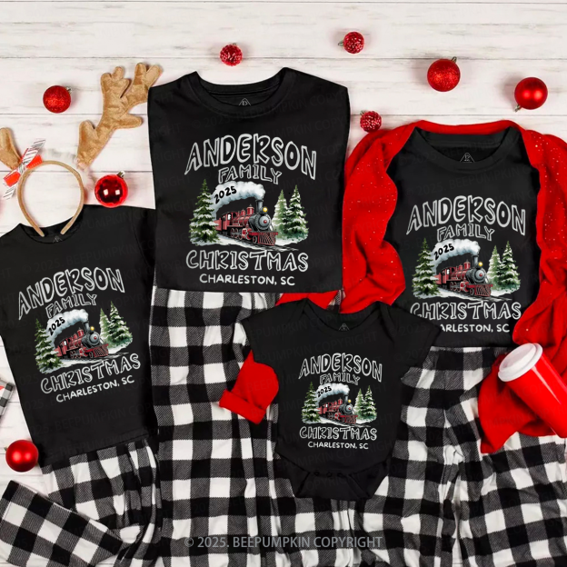 Personalized The 2025 Christmas Journey Family Matching T-Shirts Beepumpkin