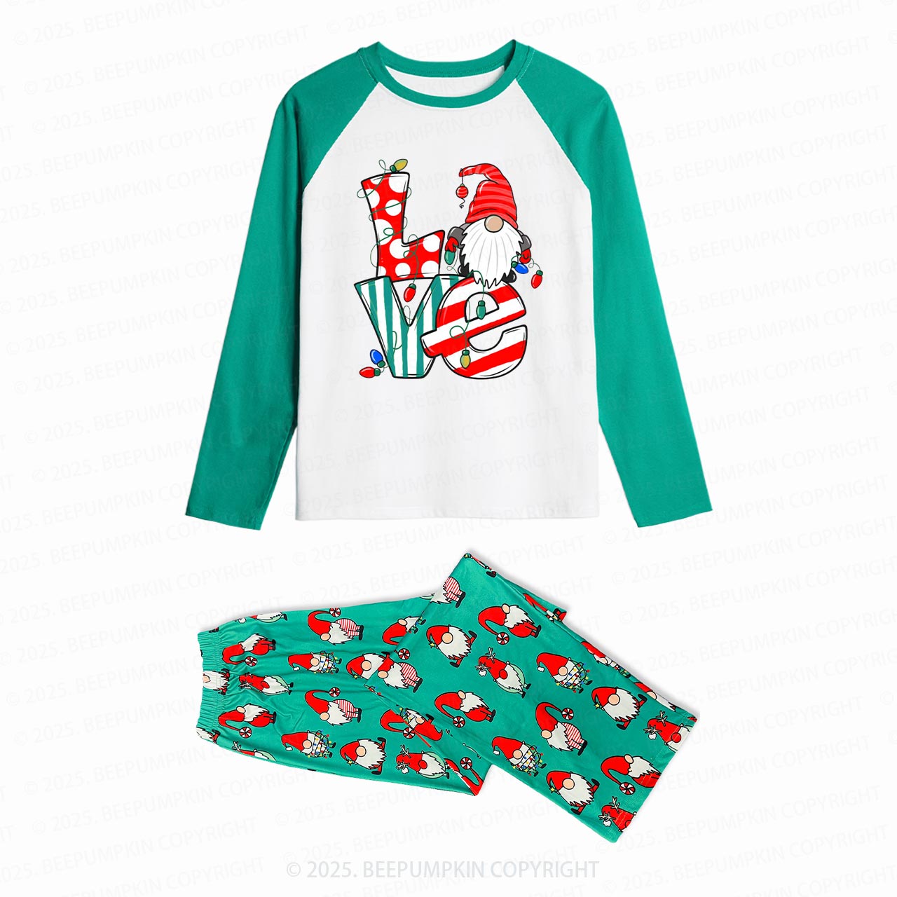 Christmas Love Family Matching Gnomes Pajamas Beepumpkin