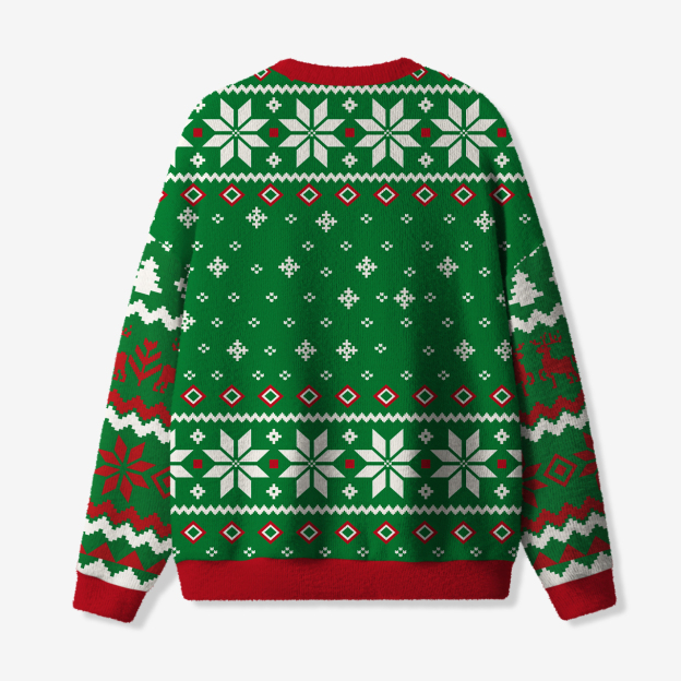 Grumpy Green Christmas Family Matching Knit Sweatshirt