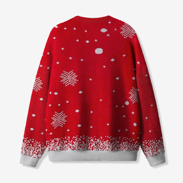 Elk Playing In The Snow Christmas Family Matching Knit Sweatshirt