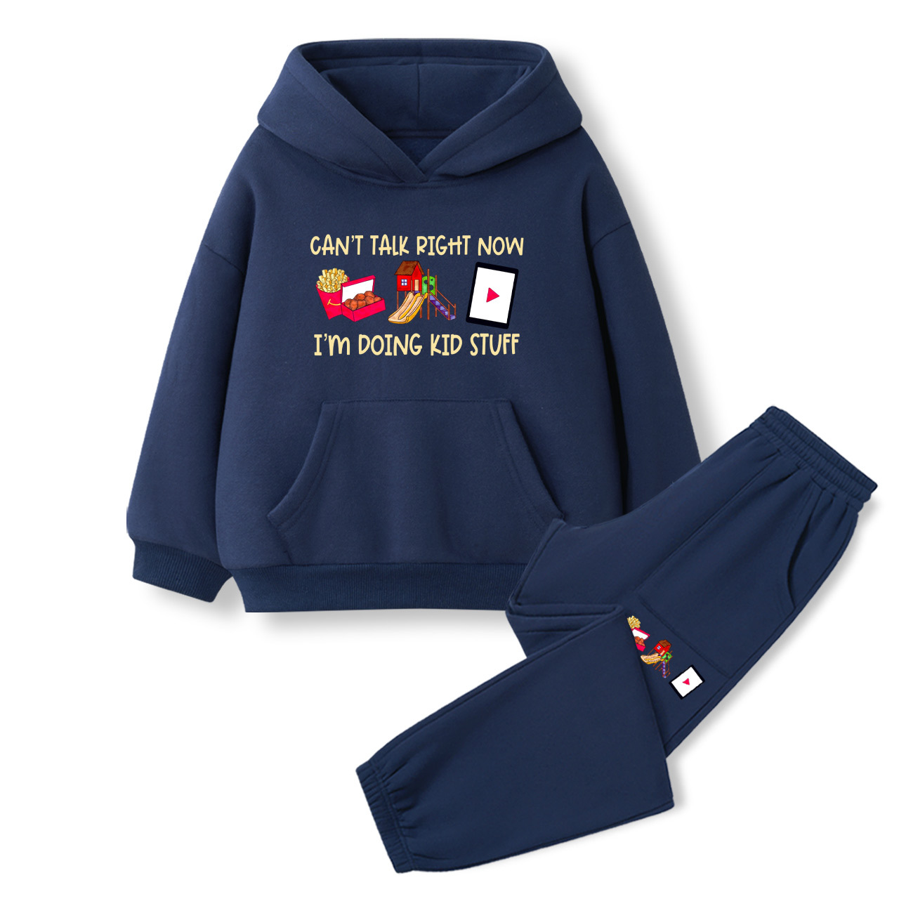 Can't Talk Right Now I'm Doing Kid Stuff Toddler&Kids Hoodie Set