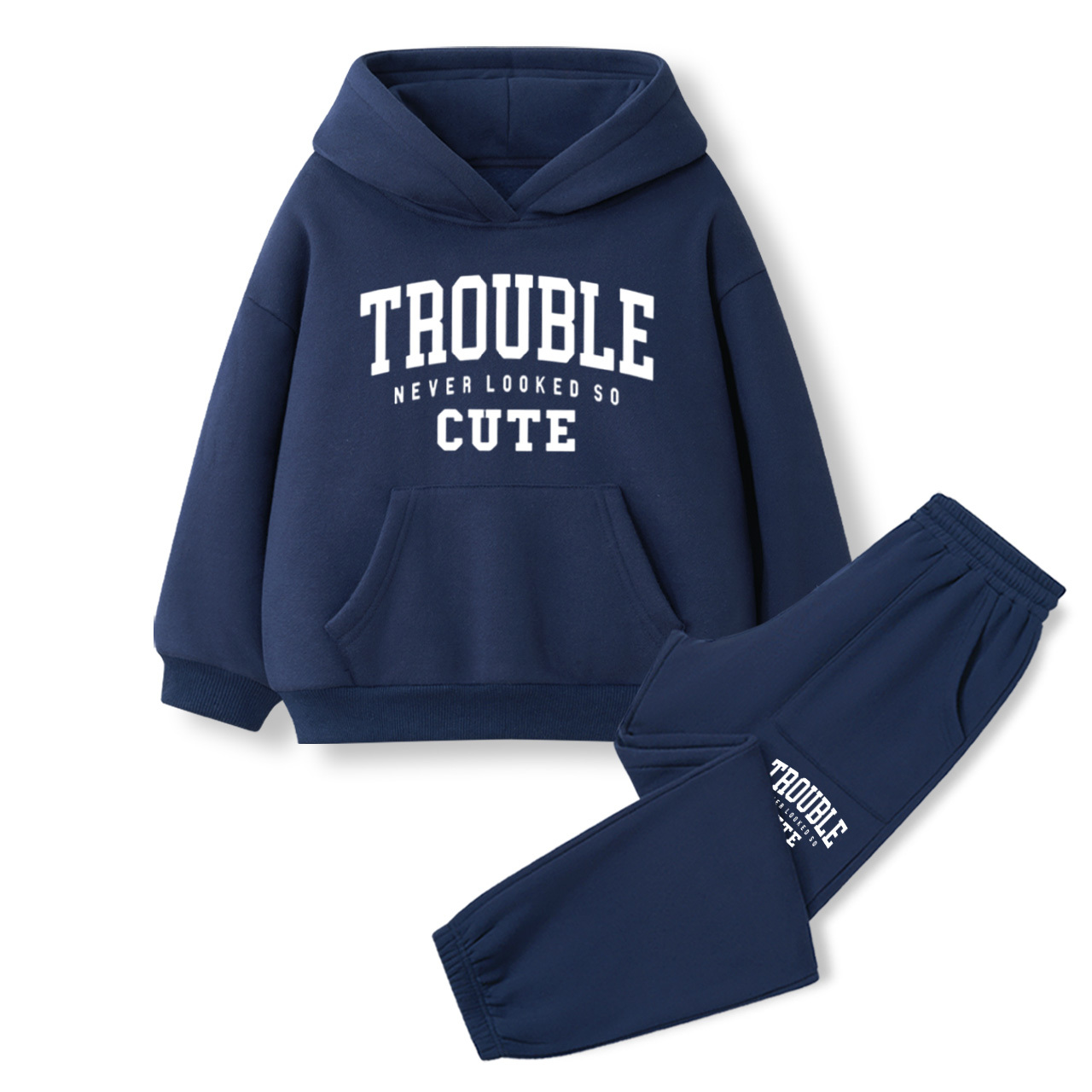 Trouble Never Looked So Cute Toddler&Kids Hoodie Set