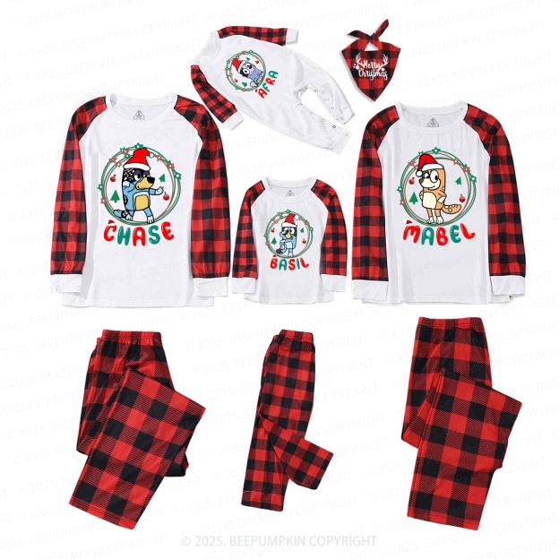 Cartoon Dog Light Ring Christmas Family Matching Pajamas