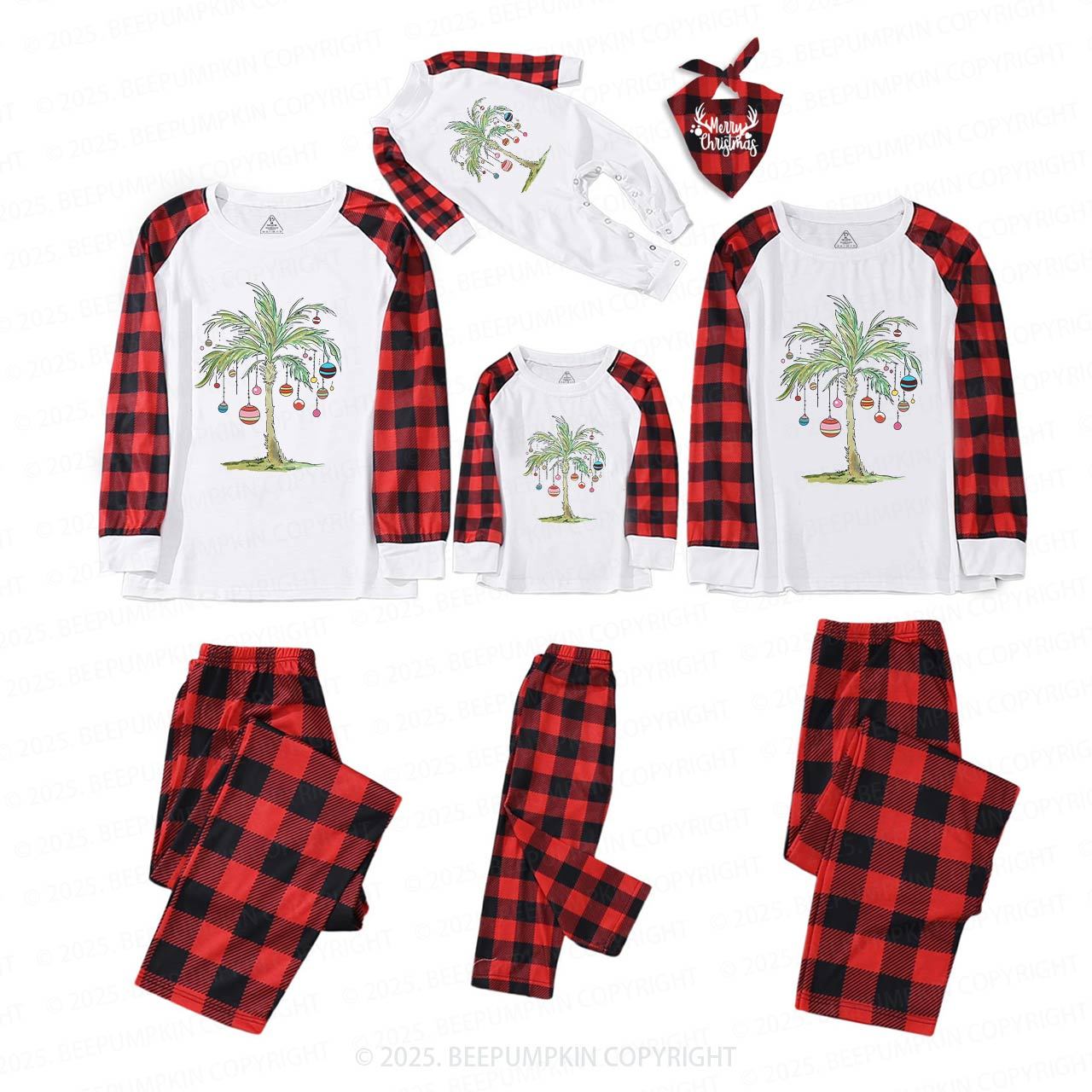 Palm Tree Holiday Tropical Family Matching Pajamas