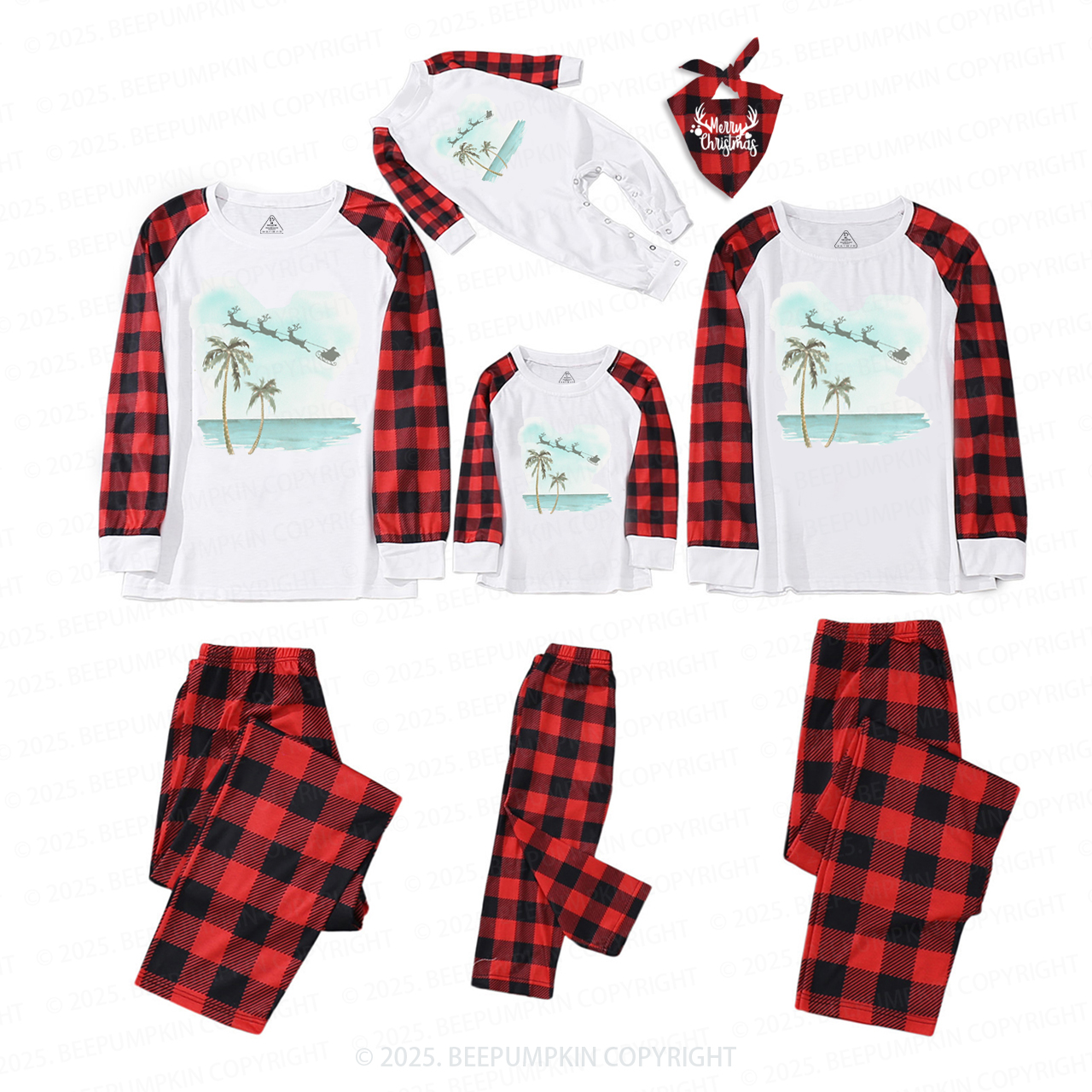 Christmas Palm Tree Family Matching Pajamas