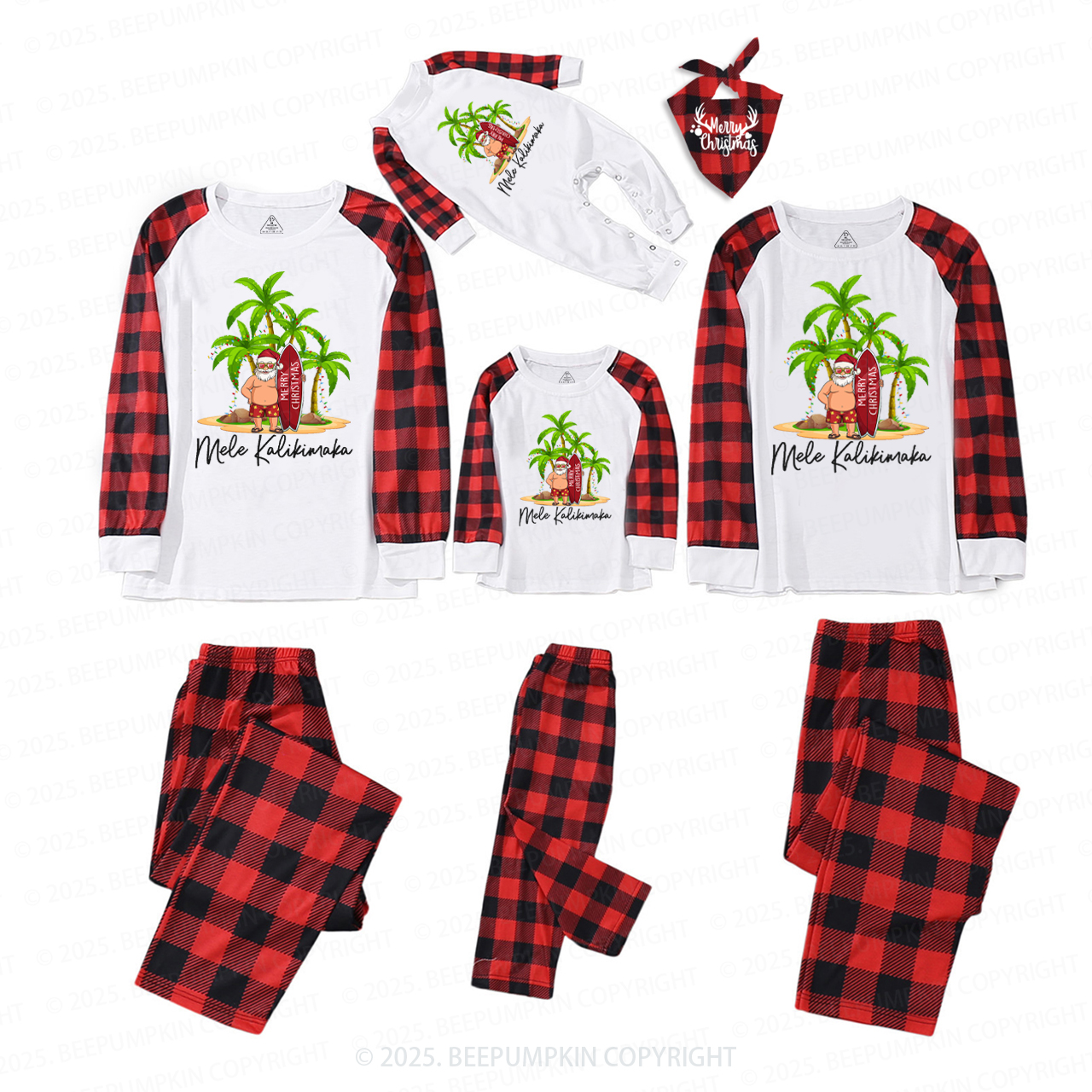 Personalized Hawaiian Christmas Family Matching Pajamas