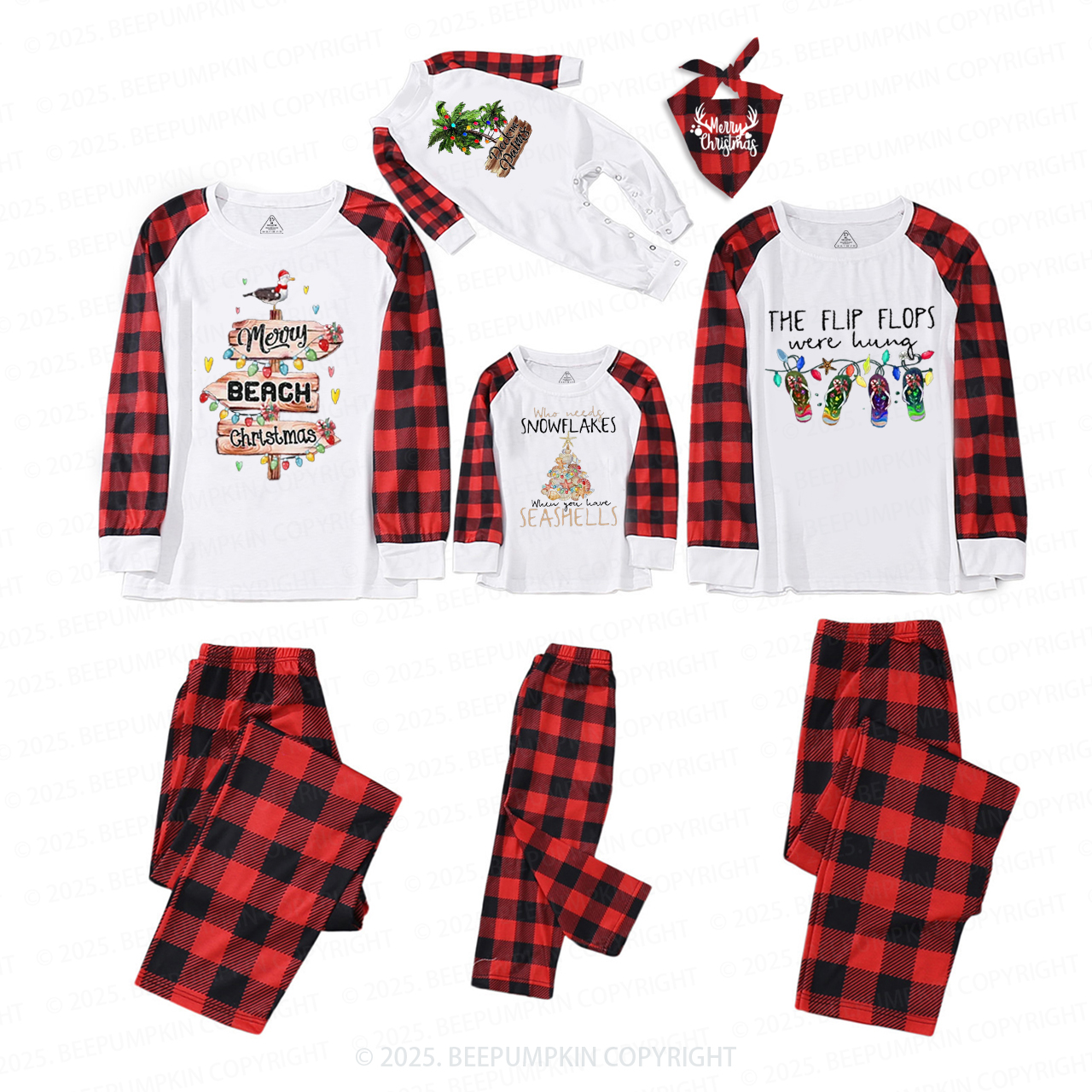 Personalized Christmas On Beach Family Matching Pajamas