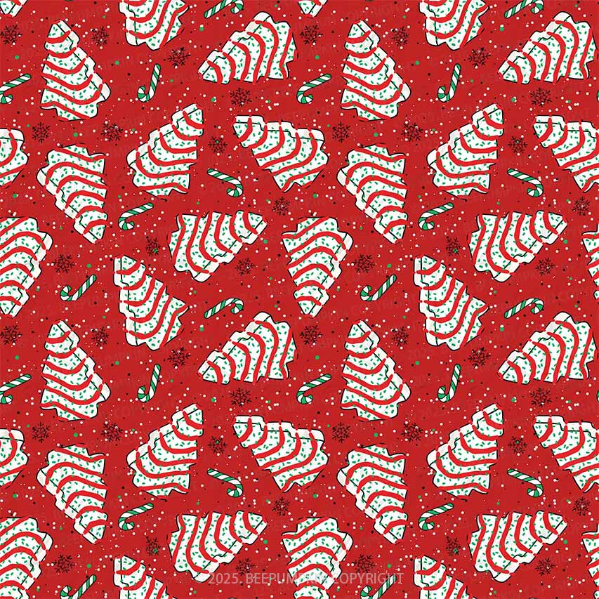 Red Cute Christmas Cakes All-Over Print Family Matching Pajama Sets