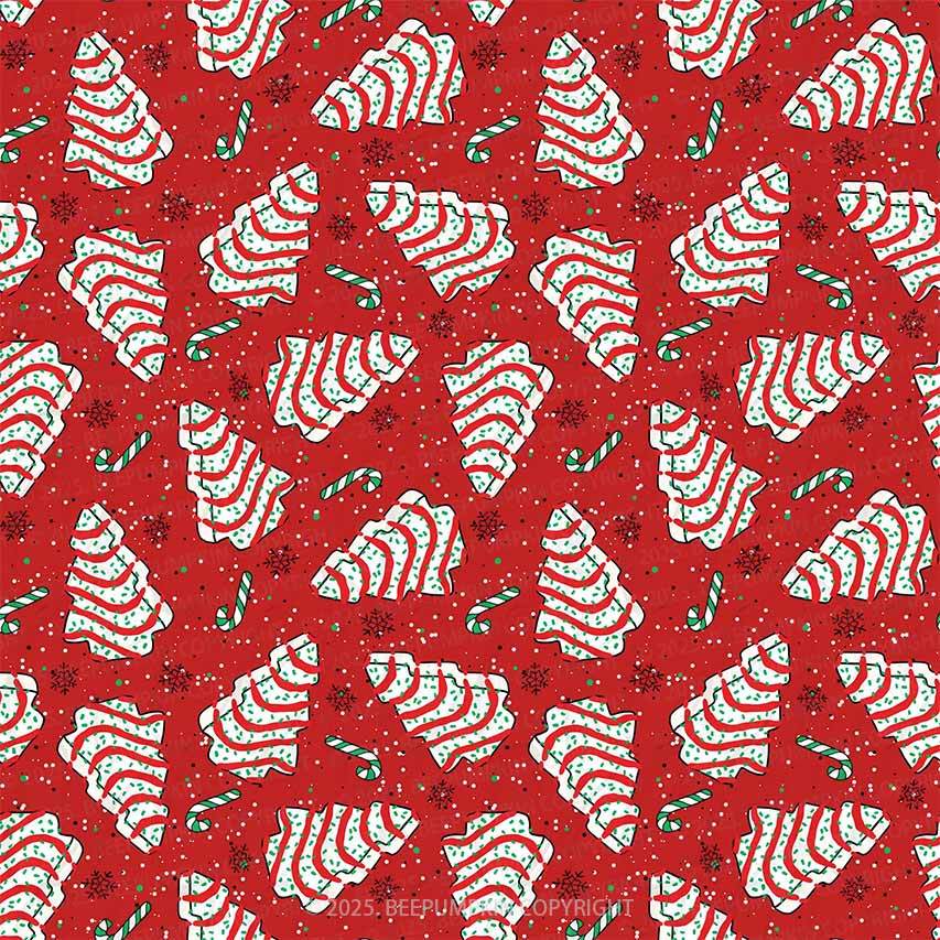 Red Cute Christmas Cakes All-Over Print Family Matching Pajama Sets