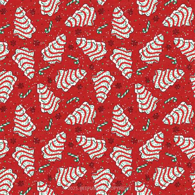 Red Cute Christmas Cakes All-Over Print Family Matching Pajama Sets