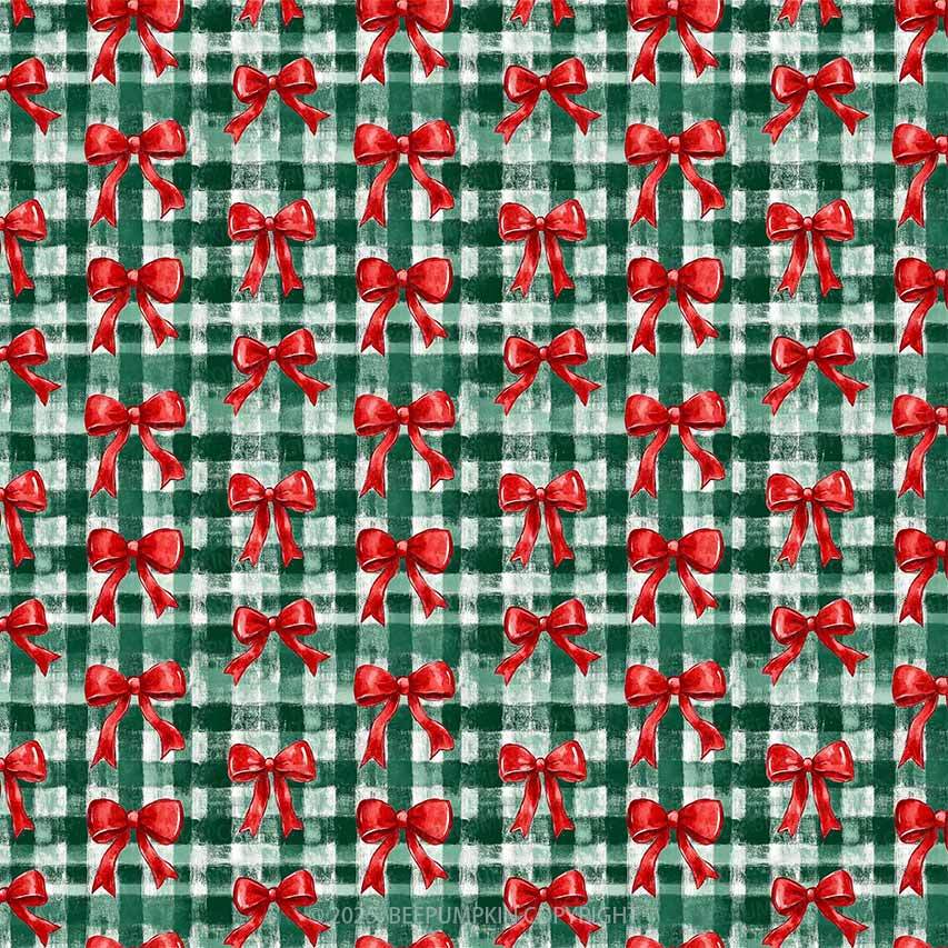 Christmas Green Watercolor Bows All-Over Print Family Matching Pajama Sets