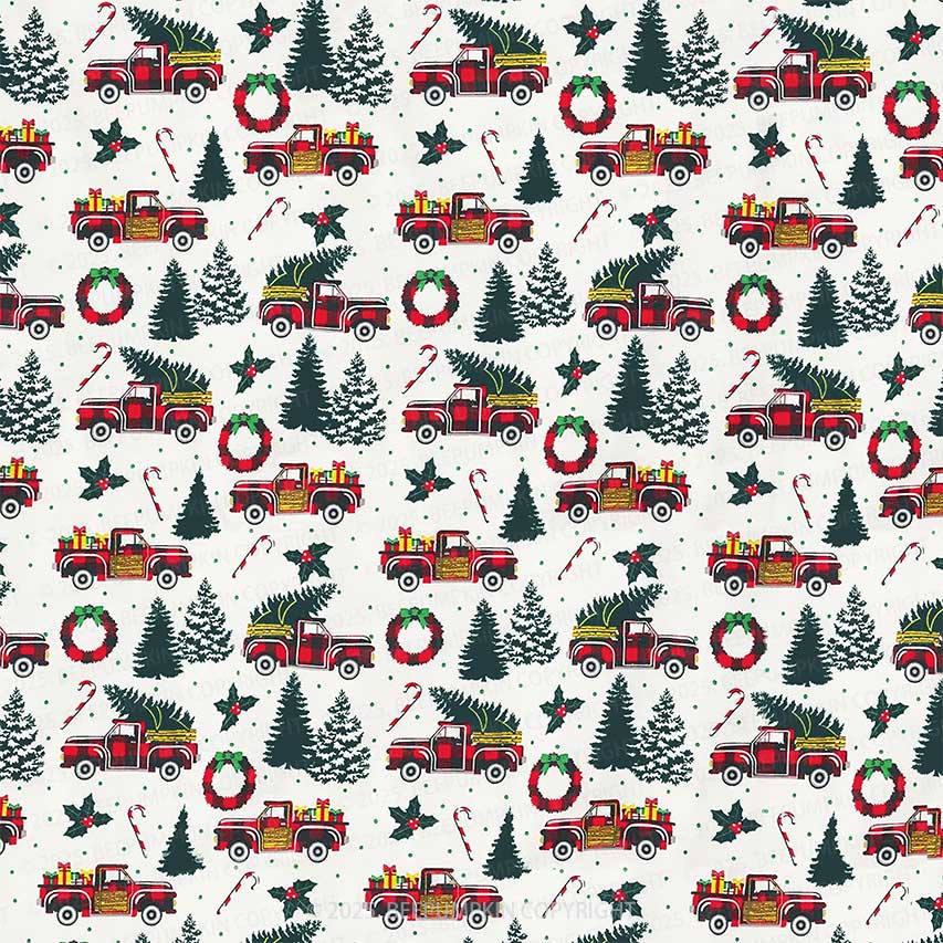 Holiday Truck & Tree All-Over Print Family Matching Pajama Sets