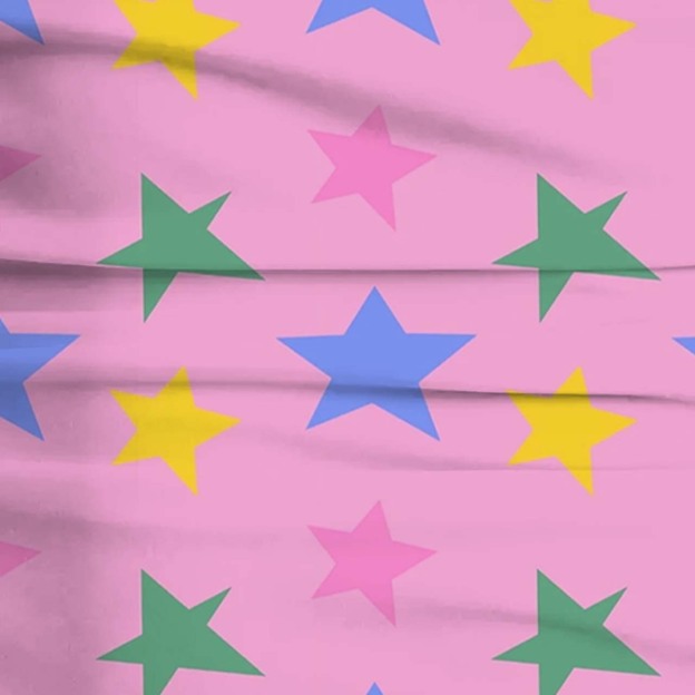 Bright Star Pink Two-Piece Pajama Set For Kids