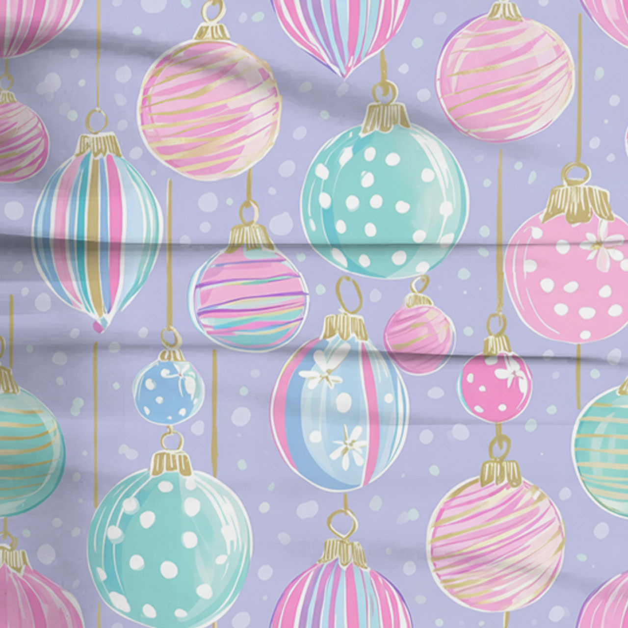 Dreamy Bauble Light Purple Two-Piece Pajama Set For Kids