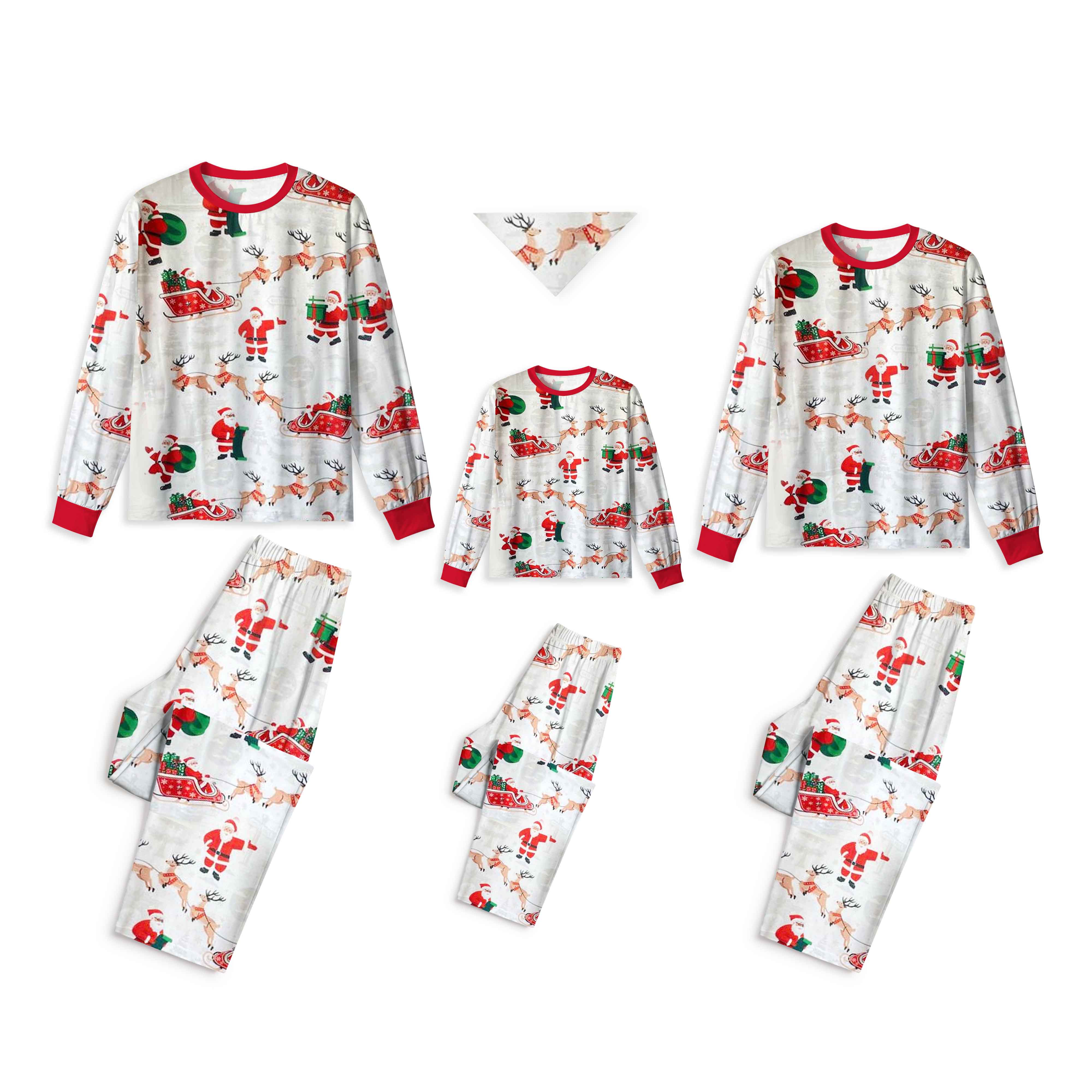 Santa Claus Sleigh All-Over Print Family Matching Pajama Sets