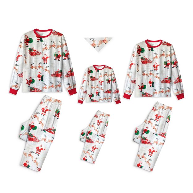 Santa Claus Sleigh All-Over Print Family Matching Pajama Sets