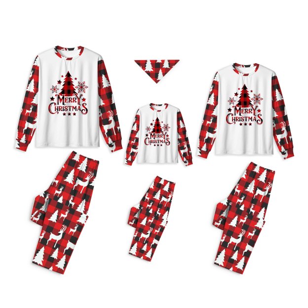 Buffalo Check Christmas Tree All-Over Print Family Matching Pajama Sets