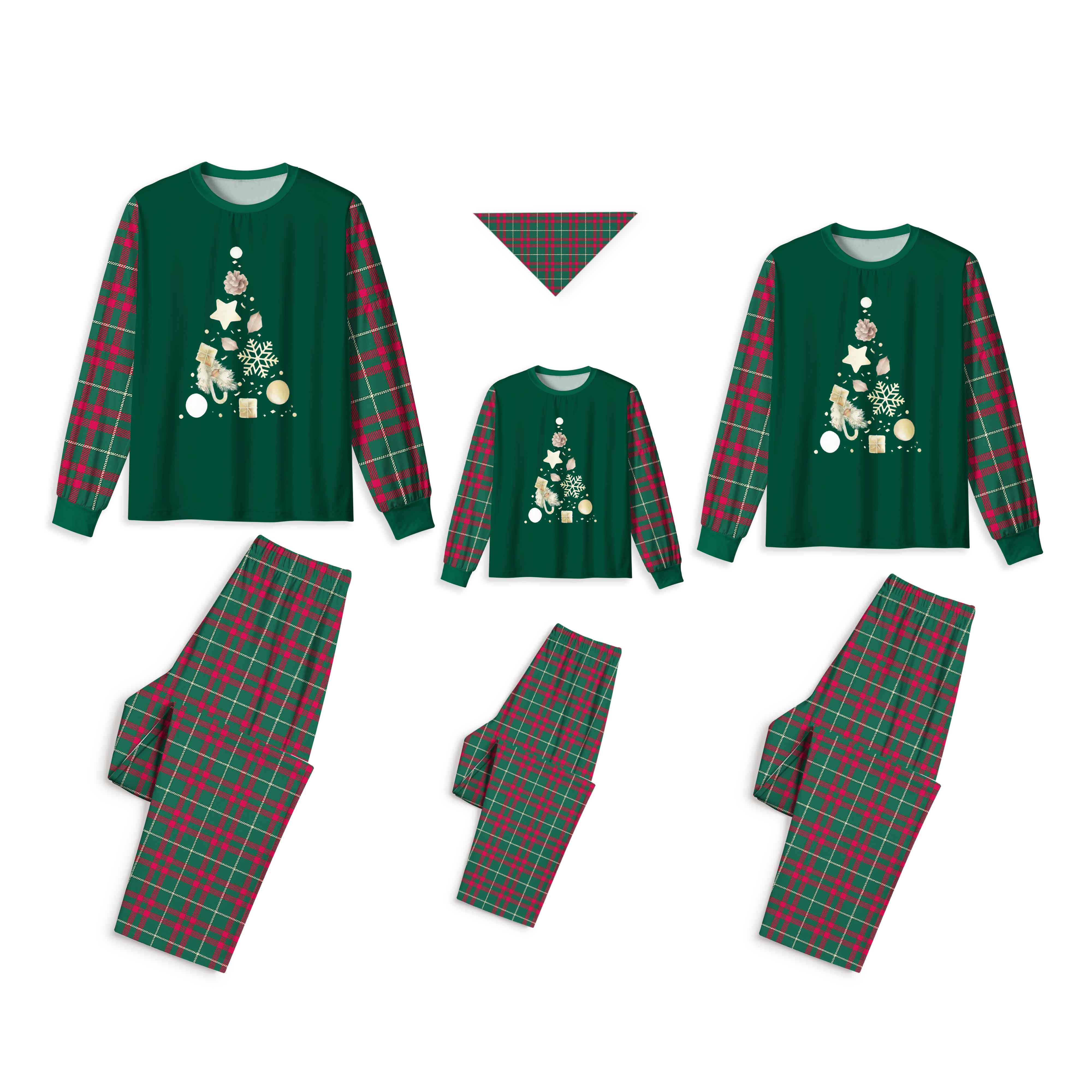 Plaid & Pine Green All-Over Print Family Matching Pajama Sets