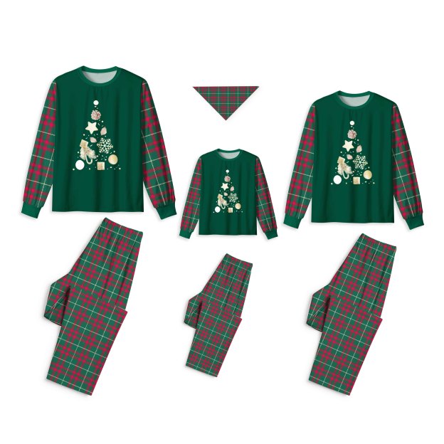 Plaid & Pine Green All-Over Print Family Matching Pajama Sets