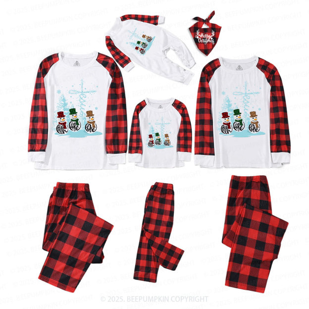 Faith Hope Love Snowmen Christmas Family Matching Pajamas