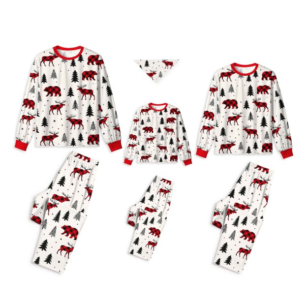 Buffalo Plaid Forest All-Over Print Family Matching Pajama Sets