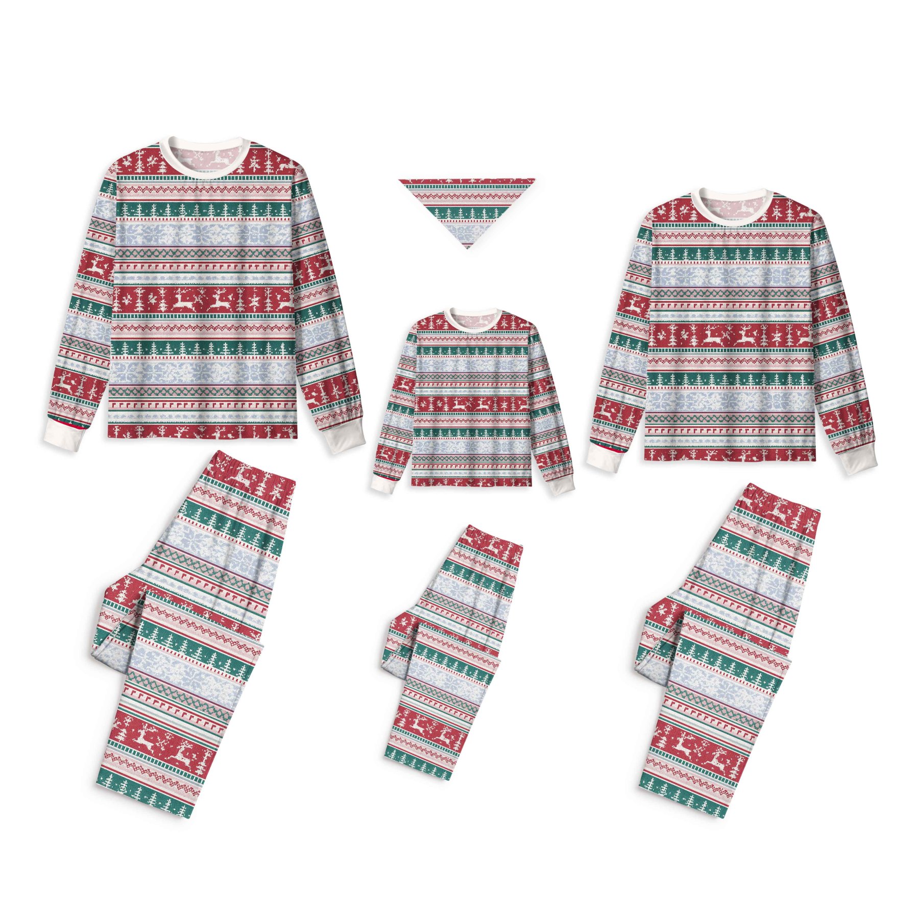 Snowy Stripes All-Over Print Family Matching Pajama Sets