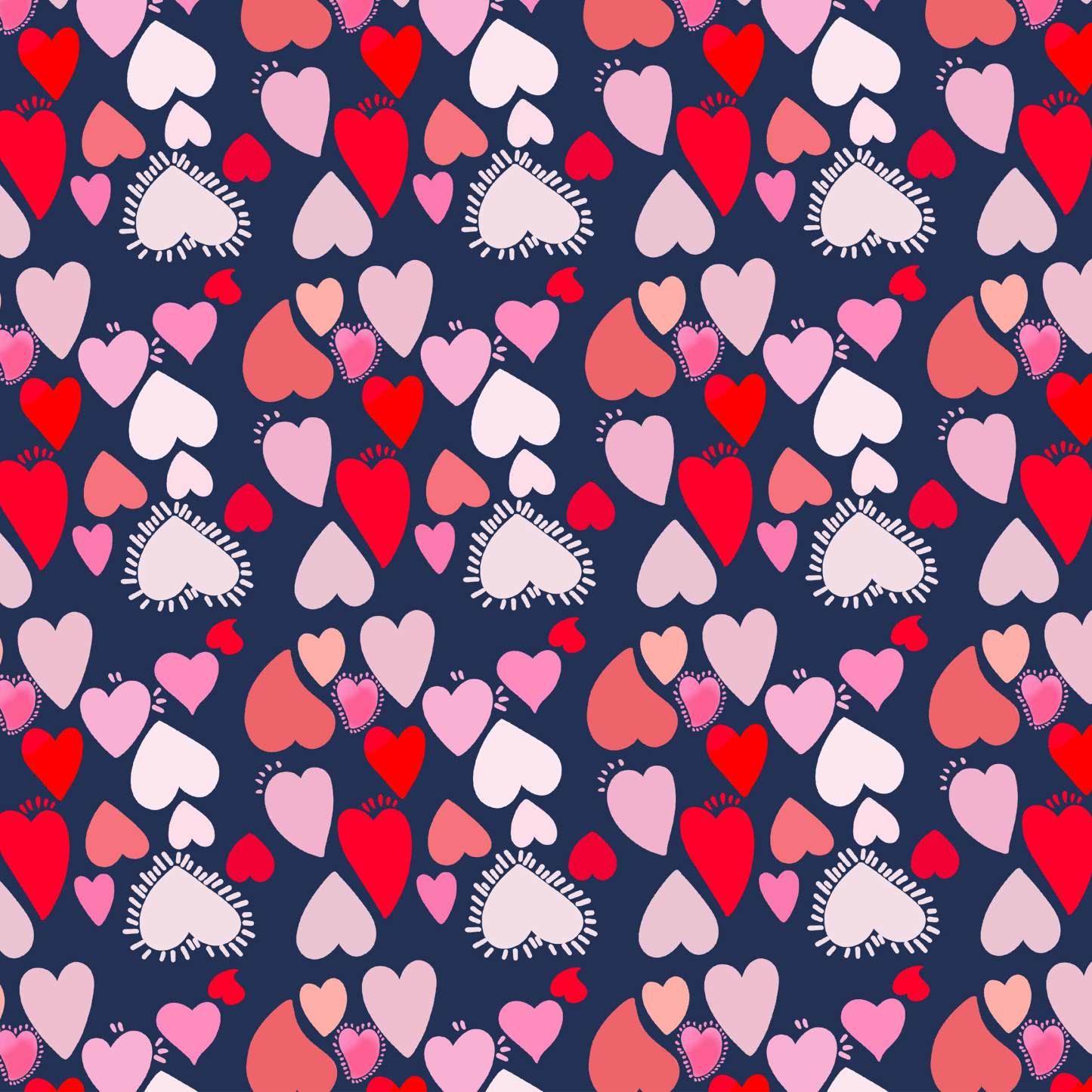 Pink Heart Navy Mom&Me All-Over Print Matching Pajama Sets