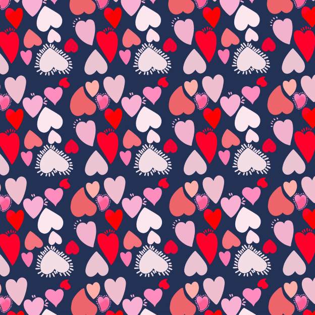 Pink Heart Navy Mom&Me All-Over Print Matching Pajama Sets