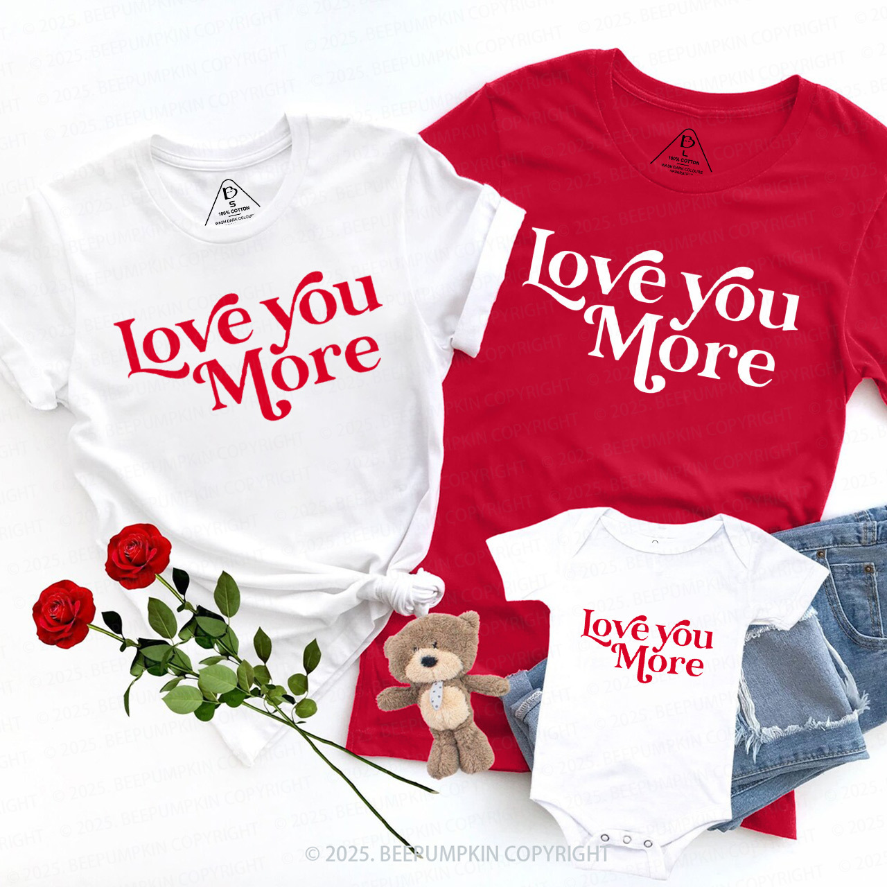 Love You More Valentine's Day Family Shirt