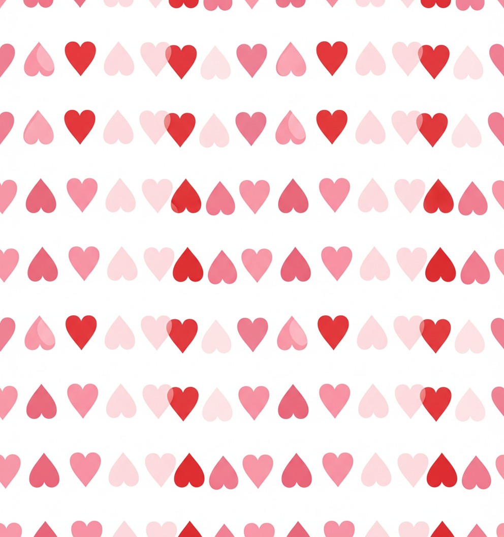 Red&Pink Upside-down Hearts All-Over Print Family Matching Cuffed Pajama Sets