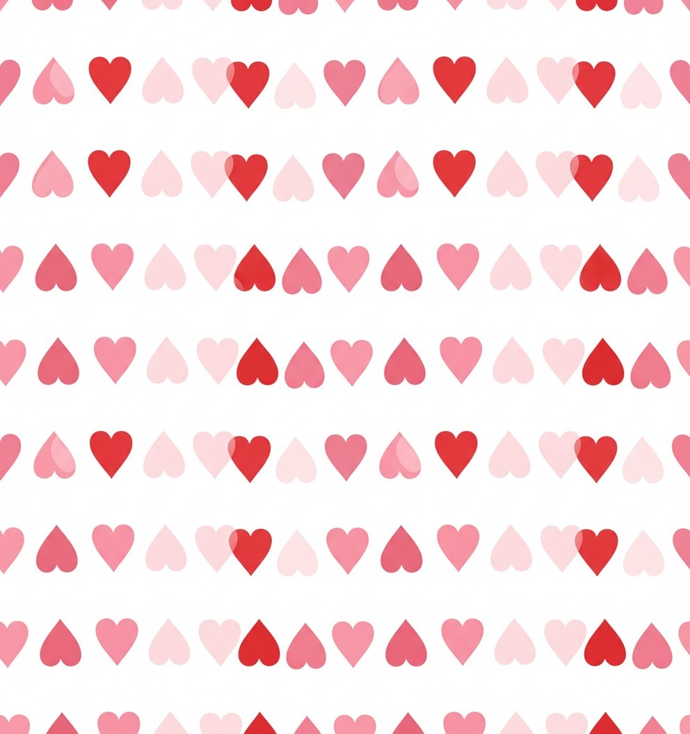 Red&Pink Upside-down Hearts All-Over Print Family Matching Cuffed Pajama Sets