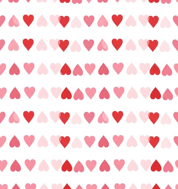 Red&Pink Upside-down Hearts All-Over Print Family Matching Cuffed Pajama Sets