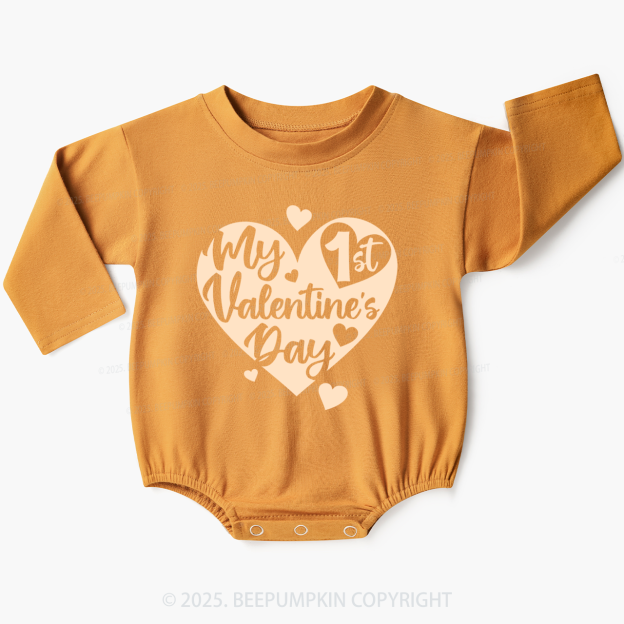 My 1st Valentine's Day Baby Bubble Romper Beepumpkin