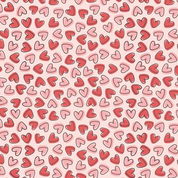 Pink&Red Sweetheart Doodles All-Over Print Mom&Me Cuffed Pajama Sets