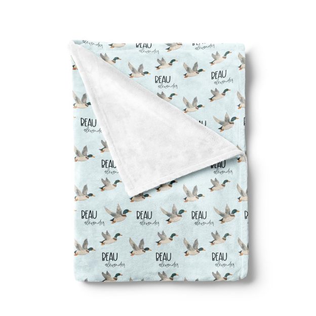 Personalized Mallard Duck Fleece Blanket