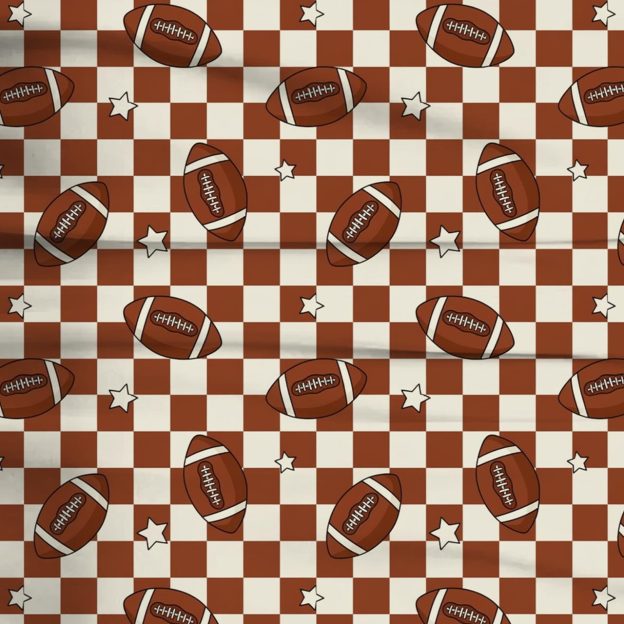 Football Kickoff Checkboard Two-Piece Pajama Set For Kids