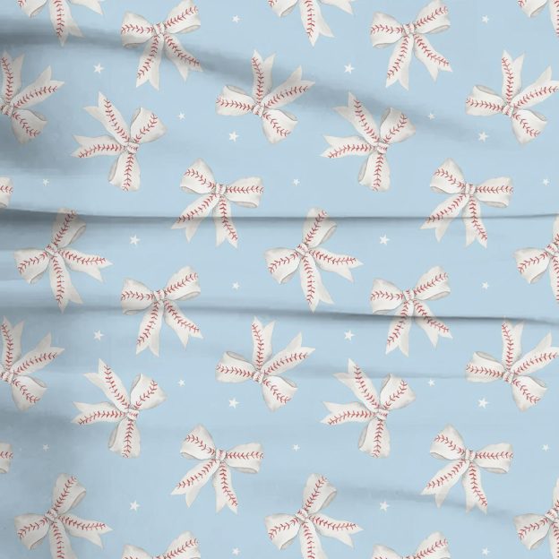 Baseball Bows Two-Piece Pajama Set For Kids