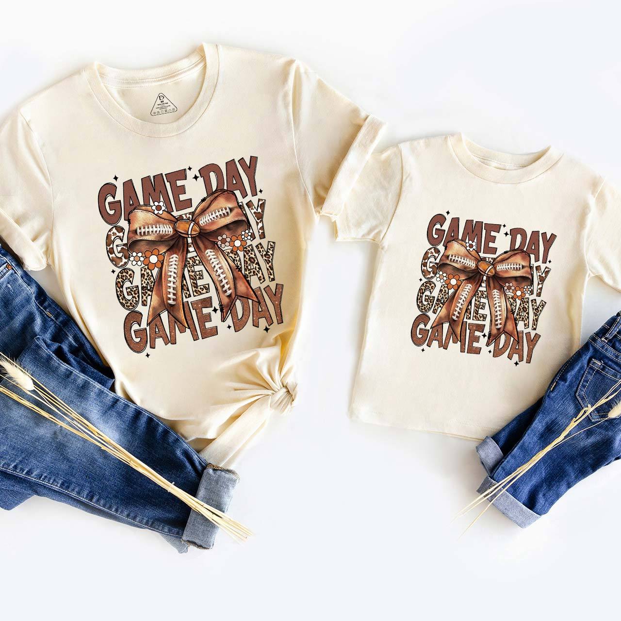 Leopard Bow Game Day Mom&Me Matching Tees