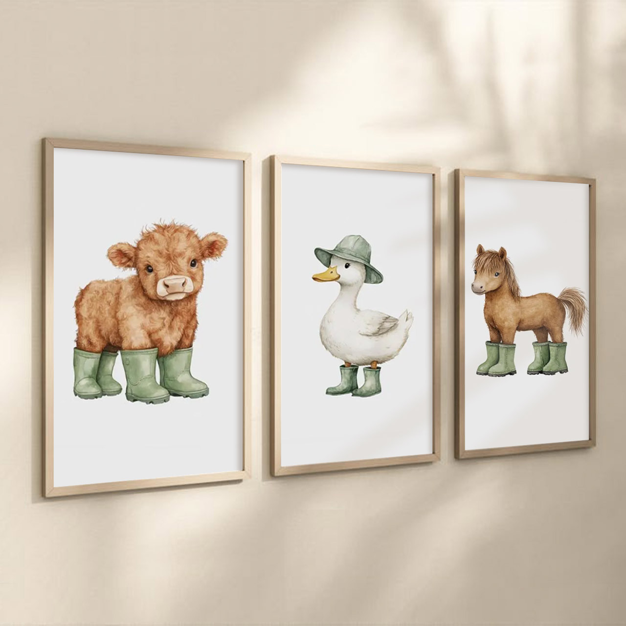 Boots & Barnyard Friends Digital Nursery Wall Art