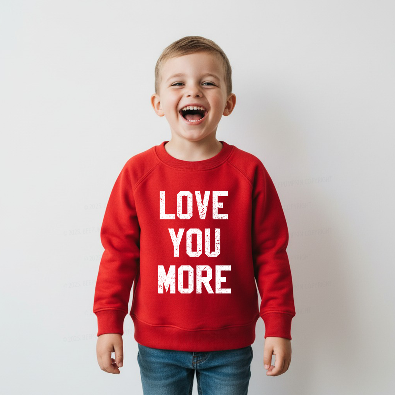 Love You More Valentine's Day Kid's Sweatshirt