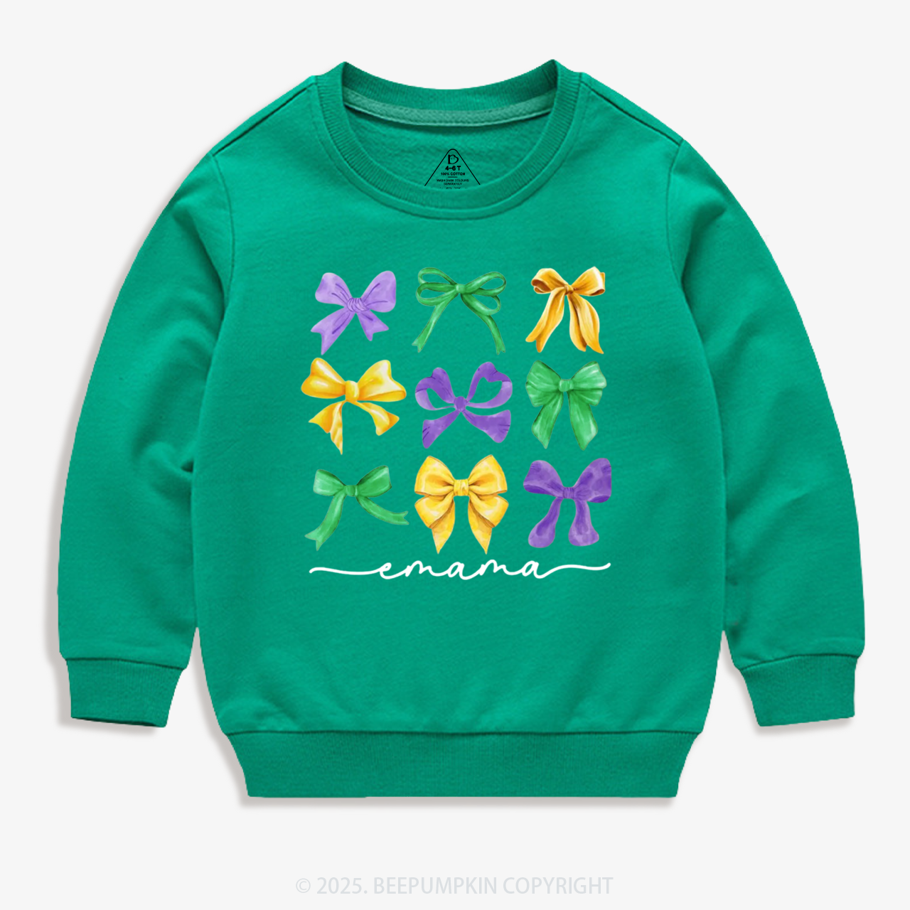 Personalized Carnival Bow Name Kid's Sweatshirt