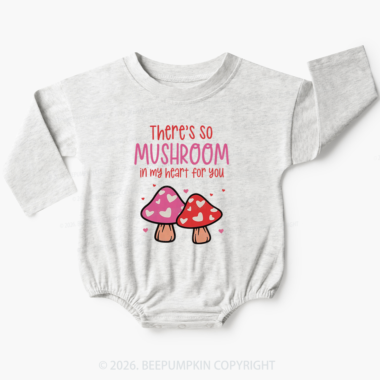There's So Mushroom in My Heart for You Baby Bubble Romper Beepumpkin