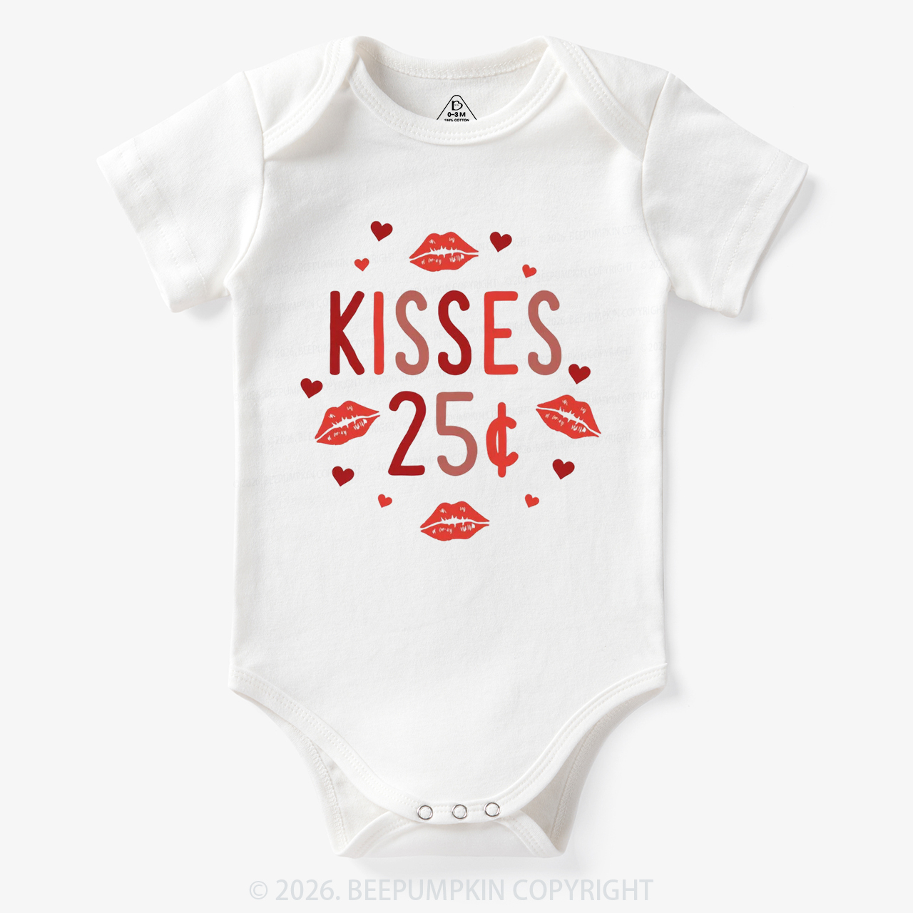 Kisses 25 Cents Valentine's Day Bodysuit