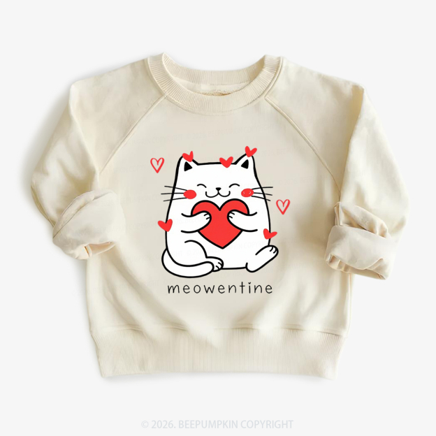 Meowentin Valentine's Day Kid's Sweatshirt