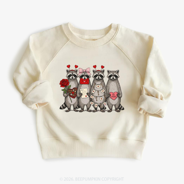 Feral Raccoon Valentine's Day Kid's Sweatshirt