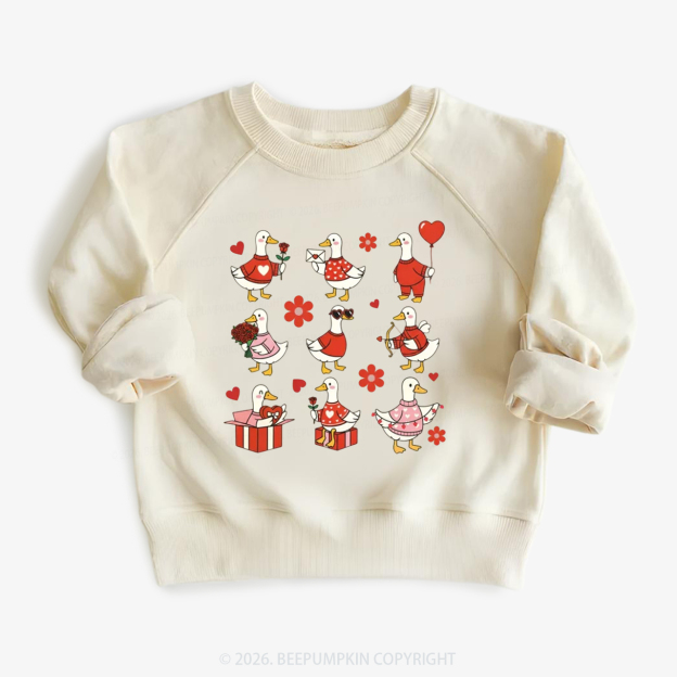 Lovely Goose Valentine's Day Kid's Sweatshirt