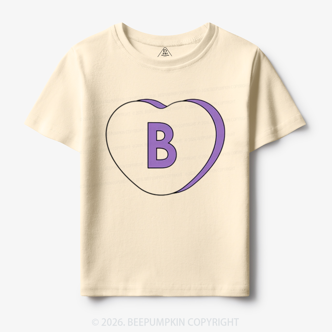 Personalized Candy Heart Initial Valentine's Day Toddler&Kid's Tees Beepumpkin