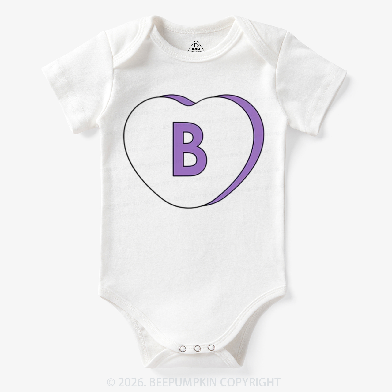 Personalized Candy Heart Initial Valentine's Day Bodysuit